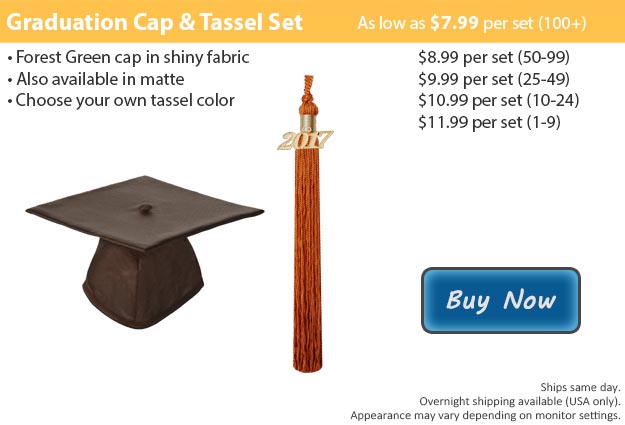 Shiny Brown Graduation Cap & Tassel Picture