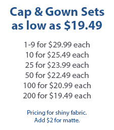 Info Chart for Caps & Gowns