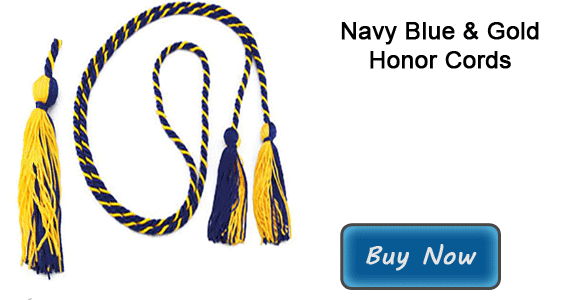 Navy Blue and Gold Graduation Cord