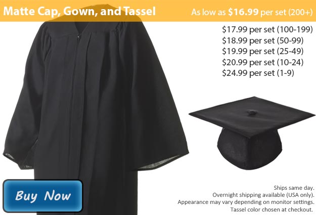 Graduation Gown, Cap & Tassel in Matte Black Picture