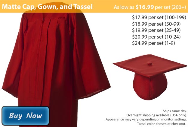 Graduation Gown, Cap & Tassel in Matte Maroon Picture