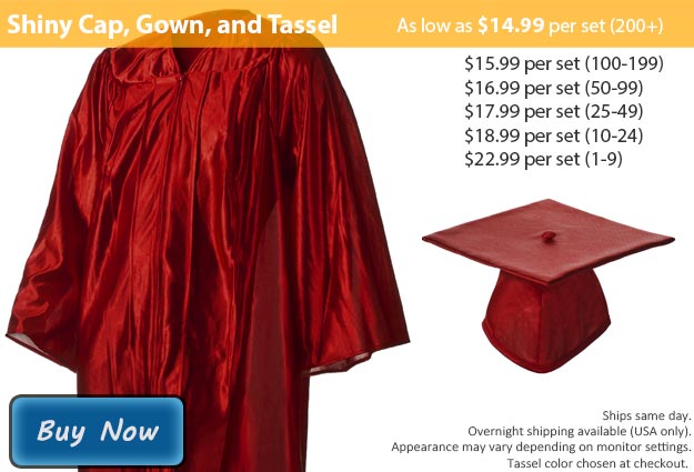 Graduation Gown, Cap & Tassel in Shiny Maroon Picture