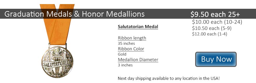 Gold Salutatorian Medallion Picture
