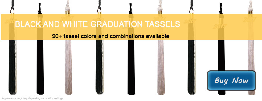 Graduation Tassels in Black and White