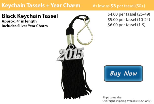 Keychain Graduation Tassels in Black