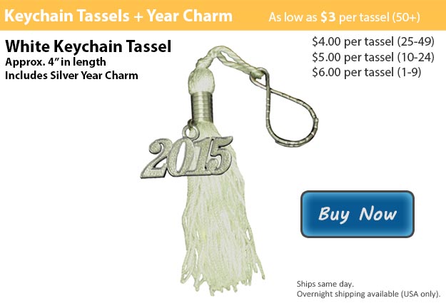 White Keychain Tassel Picture